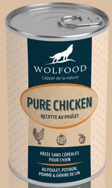 WOLFOOD PURE CHICKEN SANS CEREALES 400G