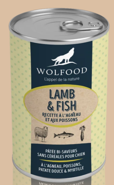 WOLFOOD LAMB FISH SANS CEREALES 400G