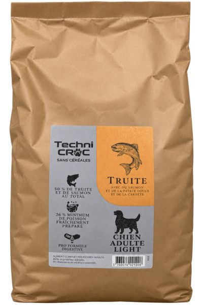 TC SANS CEREALES CHIEN LIGHT TRUITE 12KG