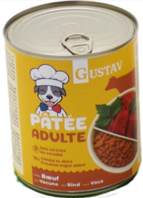 GUSTAV PATEE CHIEN ADULTE BOEUF 800G