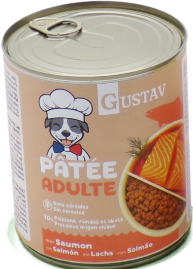 GUSTAV PATEE CHIEN ADULT SAUMON 800G