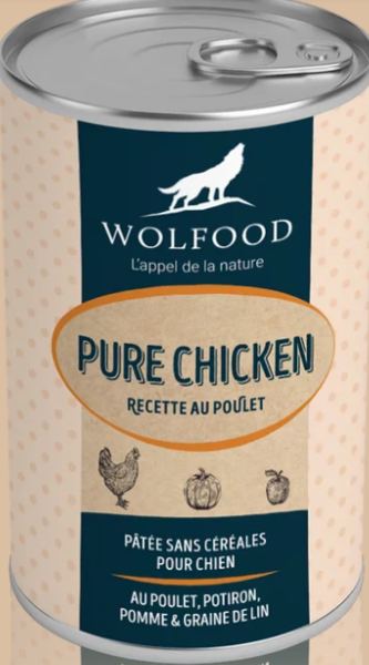 WOLFOOD CHICKEN SANS CEREALES 800G