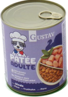 GUSTAV PATEE CHIEN ADULTE DINDE 800G