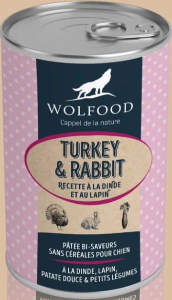 WOLFOOD TURKEY RABBIT SANS CEREALES 400G